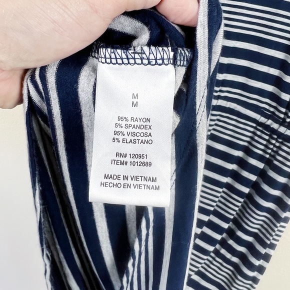 🌺 Olive & Oak Navy Stripe Drawstring Jersey Soft Dress Size S - Picture 5 of 7